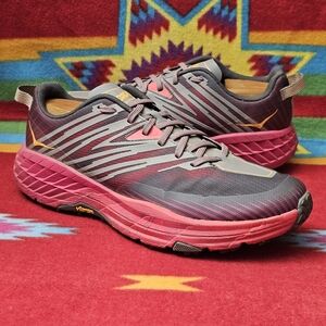 Hoka One One Speedgoat 4 Trail Running Shoes Womens Size 11 Pink Vibram Megagrip